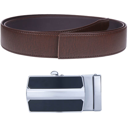 Labnoft Men's Auto-Lock PU Leather Belt, Brown