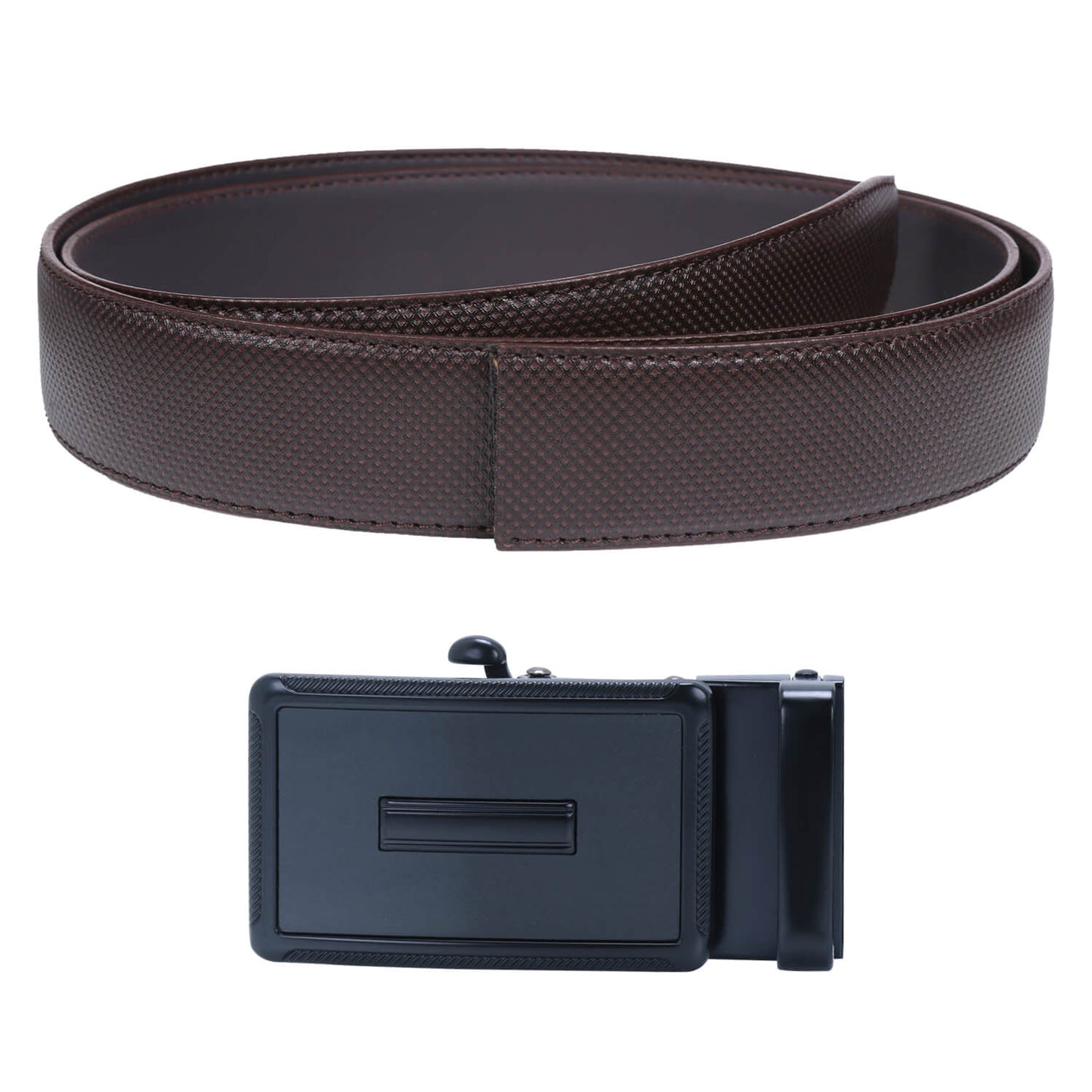 Labnoft Men's Auto-Lock PU Leather Belt, Brown