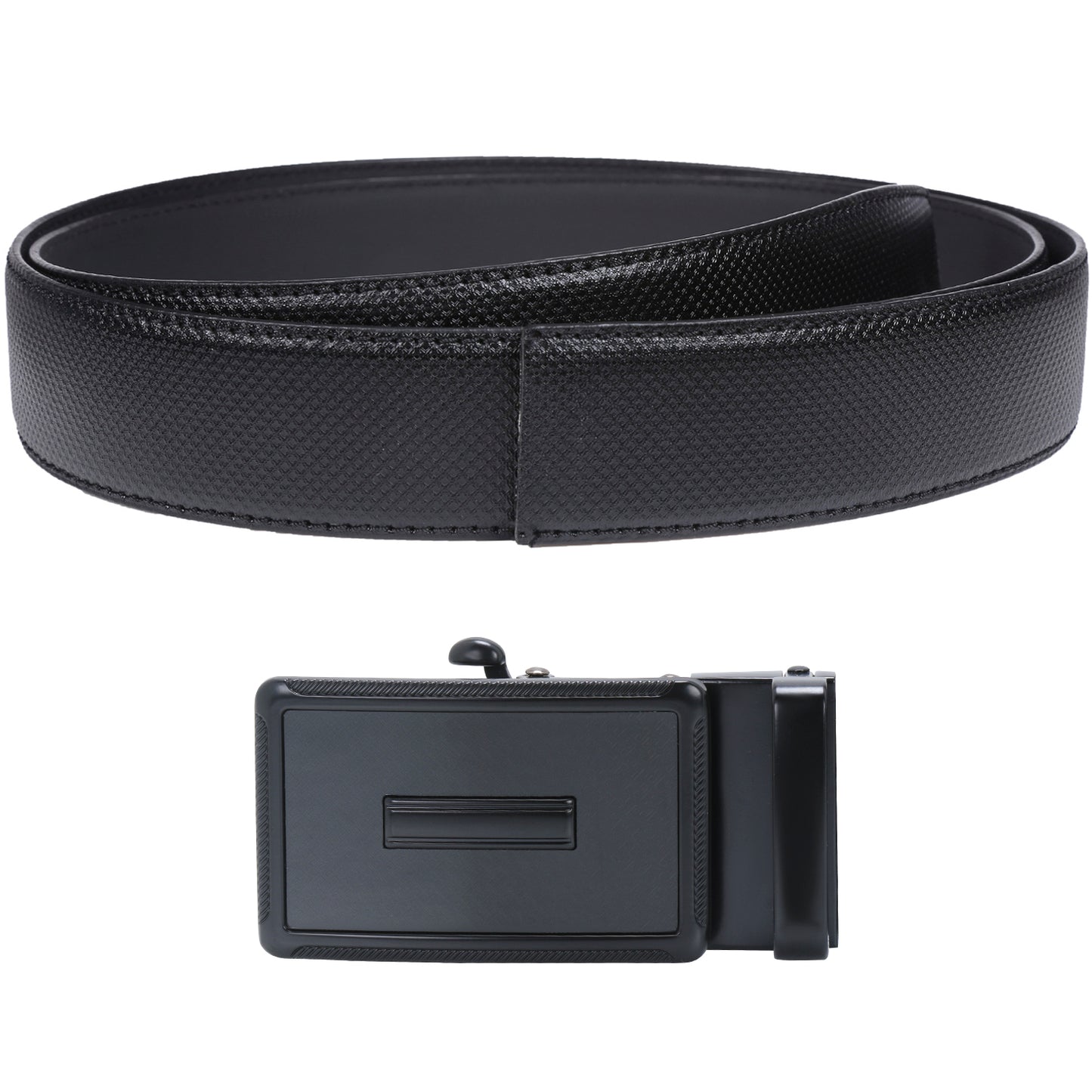 Labnoft Men's Auto-Lock PU Leather Belt, Black