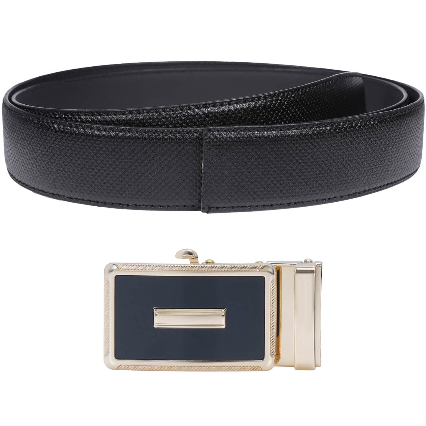 Labnoft Men's Auto-Lock PU Leather Belt, Black