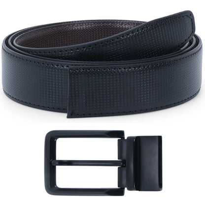 Labnoft Men's Reversible PU Leather Belt (Black & Brown)