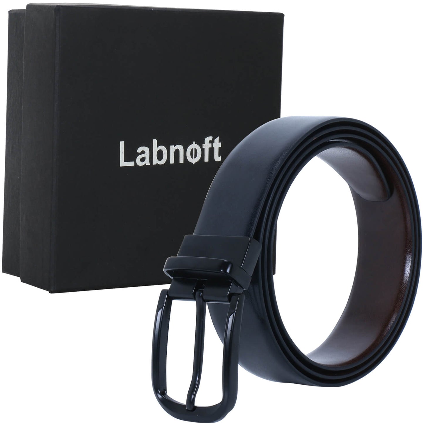 Labnoft Men's Reversible PU Leather Belt (Black & Brown)