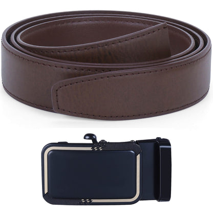 Labnoft Men's Auto-Lock PU Leather Belt, Brown