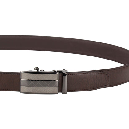 Labnoft Men's Auto-Lock PU Leather Belt, Brown