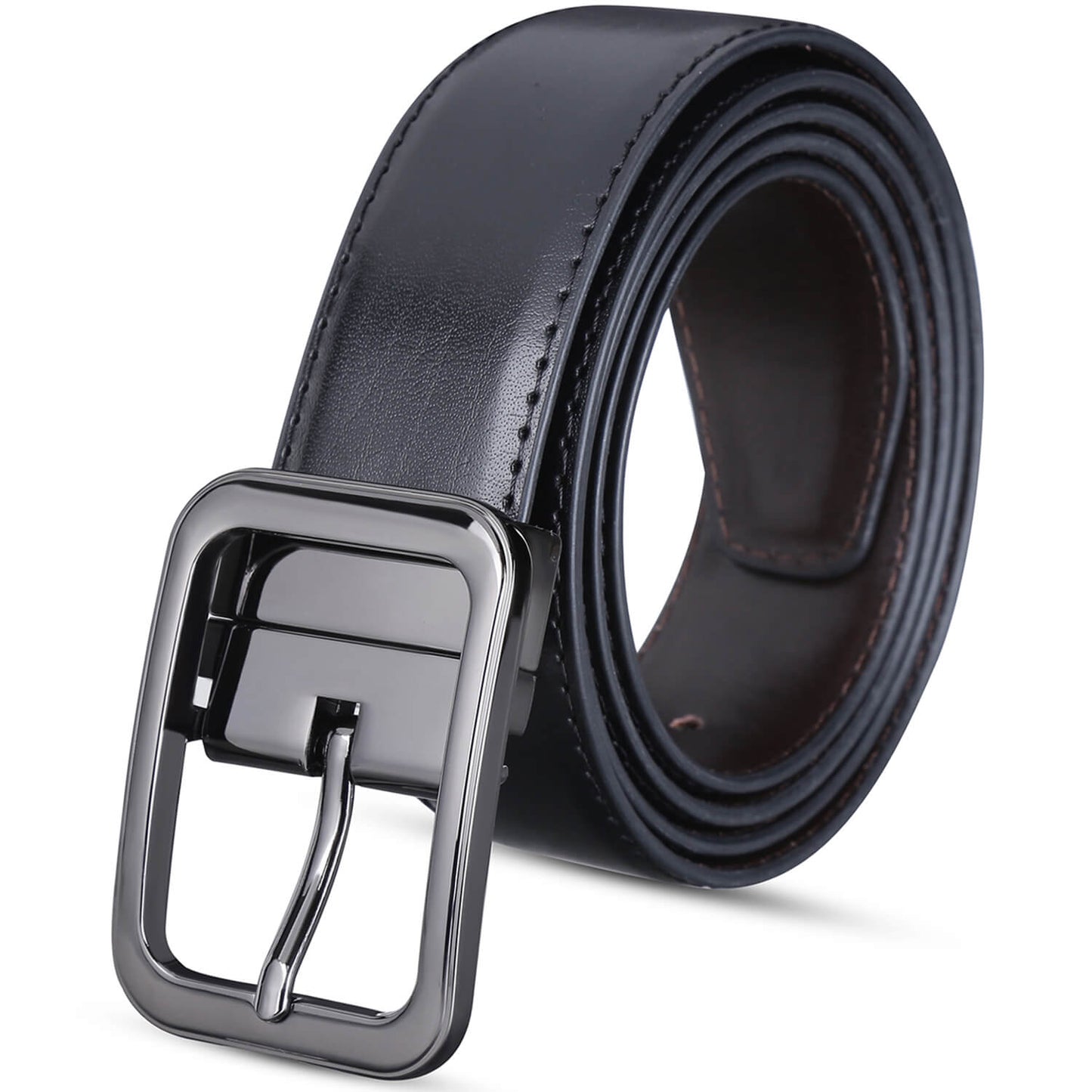 Labnoft Men's Reversible PU Leather Belt (Black & Brown)