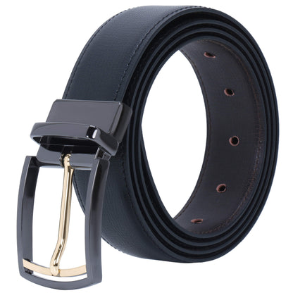 Labnoft Men's Reversible PU Leather Belt (Black & Brown)