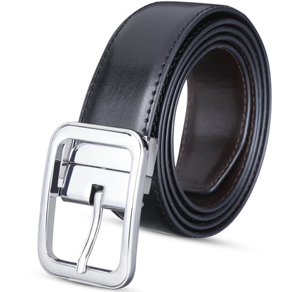 Labnoft Men's Reversible PU Leather Belt (Black & Brown)