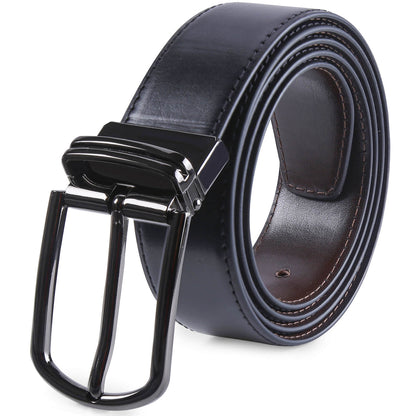 Labnoft Men's Reversible PU Leather Belt (Black & Brown)