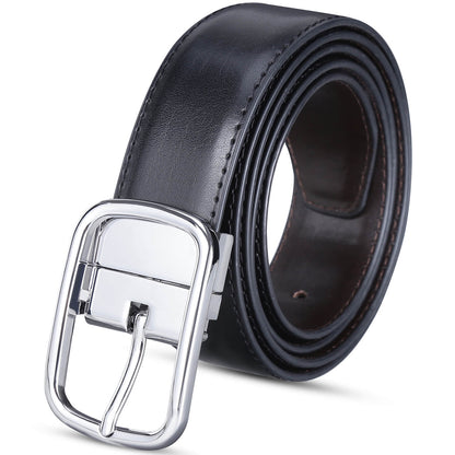 Labnoft Men's Reversible PU Leather Belt (Black & Brown)