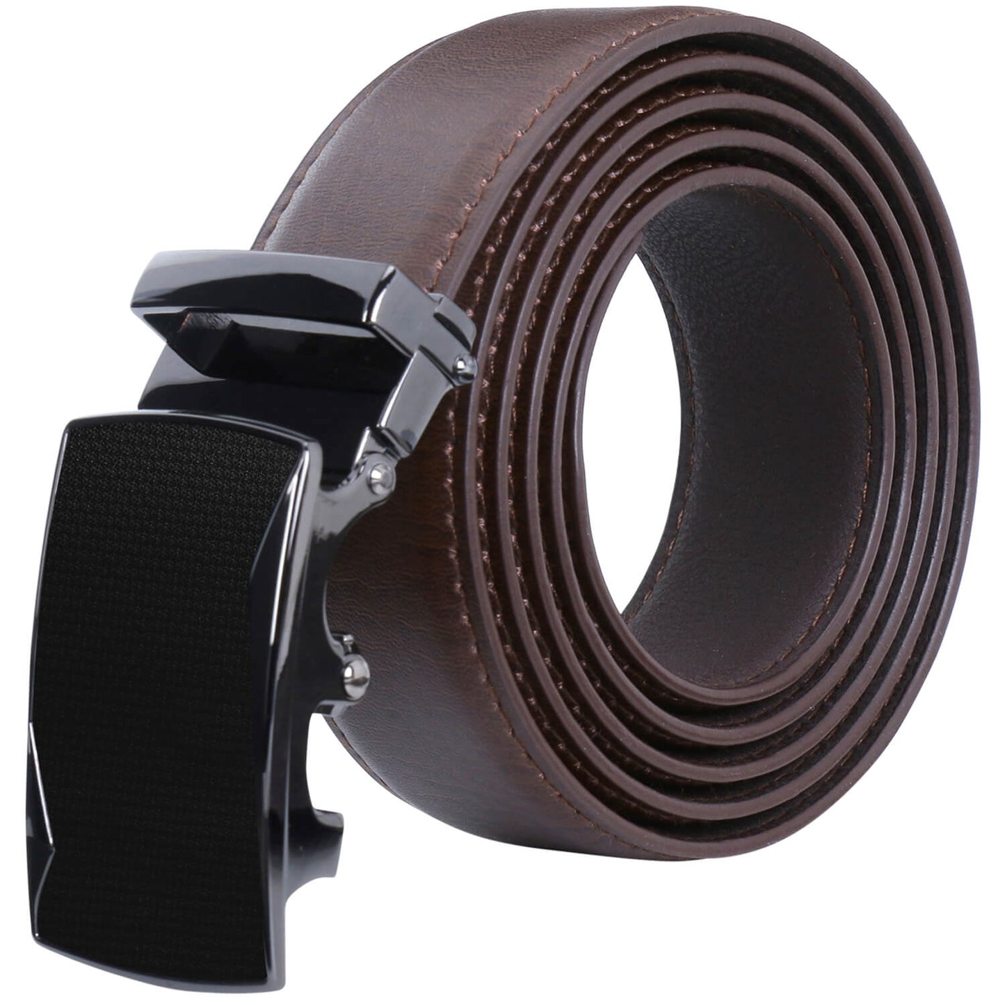 Labnoft Men's Auto-Lock PU Leather Belt, Brown
