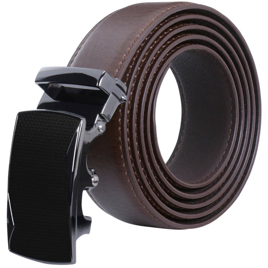 Labnoft Men's Auto-Lock PU Leather Belt, Brown