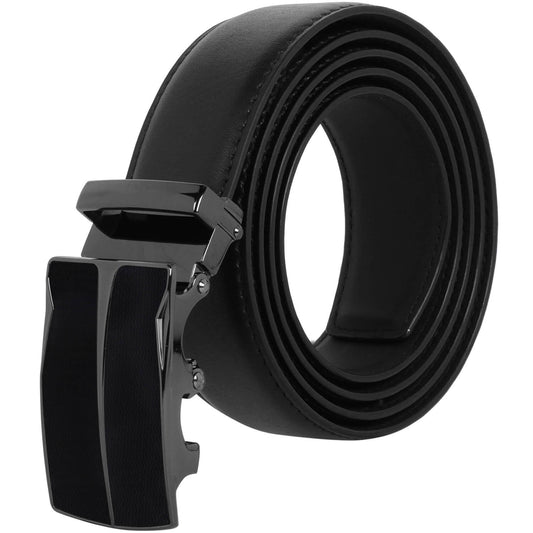 Labnoft Men's Auto-Lock PU Leather Belt, Black