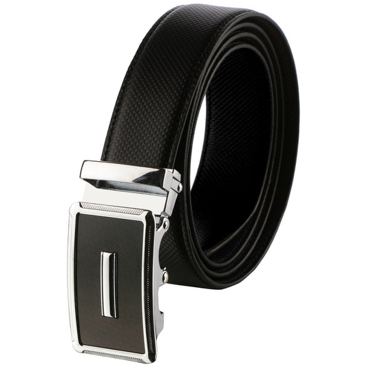 Labnoft Men's Auto-Lock PU Vegan Leather Belt, Black
