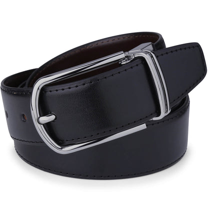 Labnoft Men's Reversible PU Leather Belt (Black & Brown)