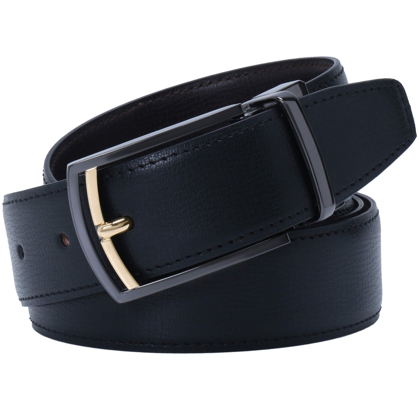 Labnoft Men's Reversible PU Leather Belt (Black & Brown)