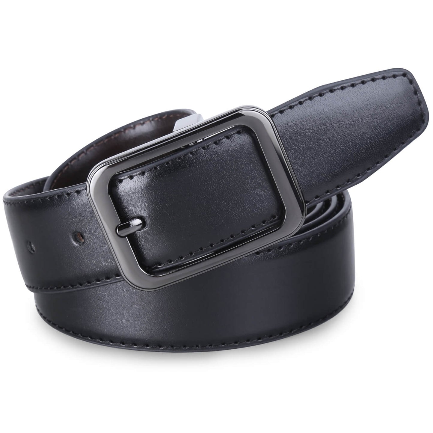 Labnoft Men's Reversible PU Leather Belt (Black & Brown)