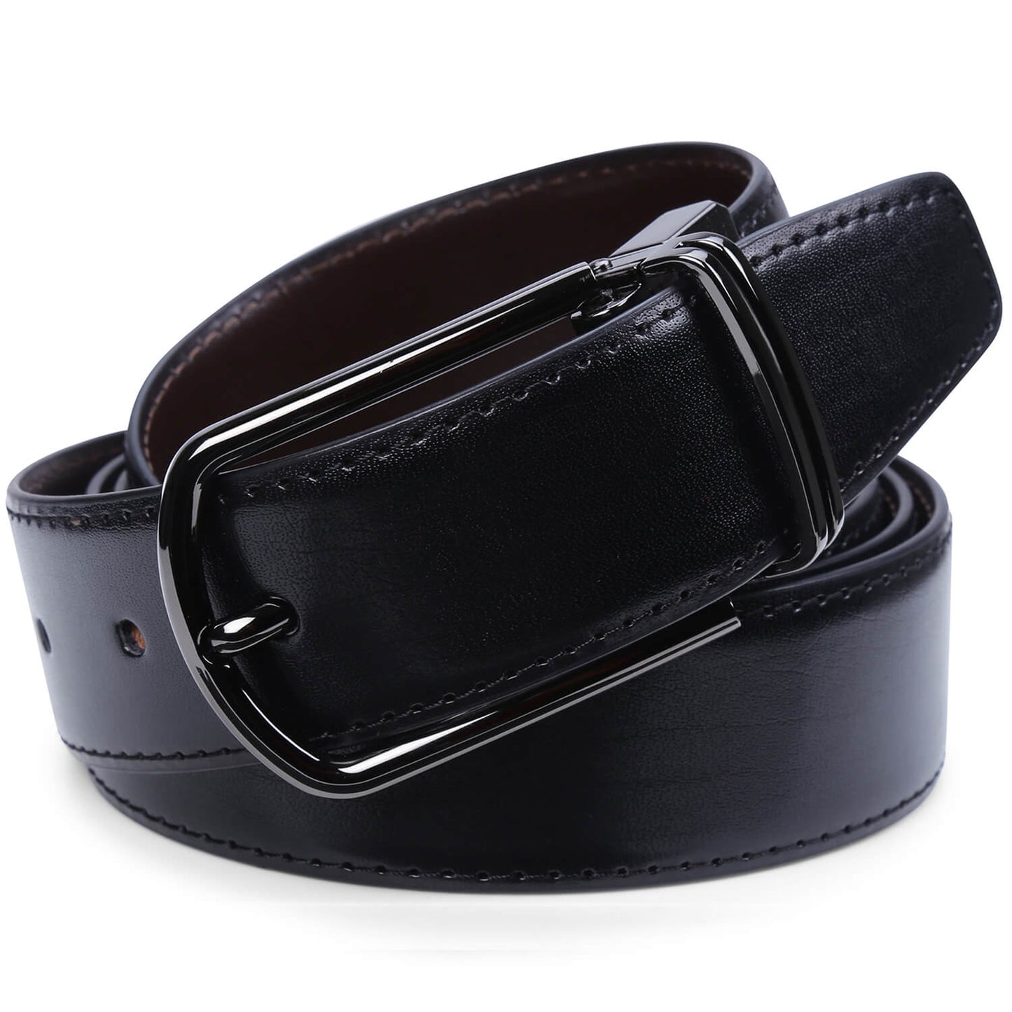 Labnoft Men's Reversible PU Leather Belt (Black & Brown)