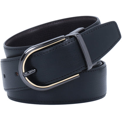 Labnoft Men's Reversible PU Leather Belt (Black & Brown)