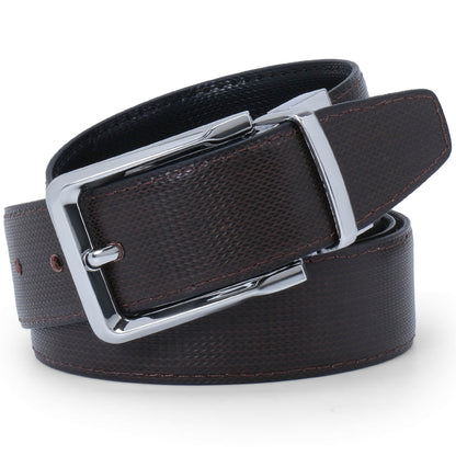 Labnoft Men's Reversible PU Leather Belt (Black & Brown)