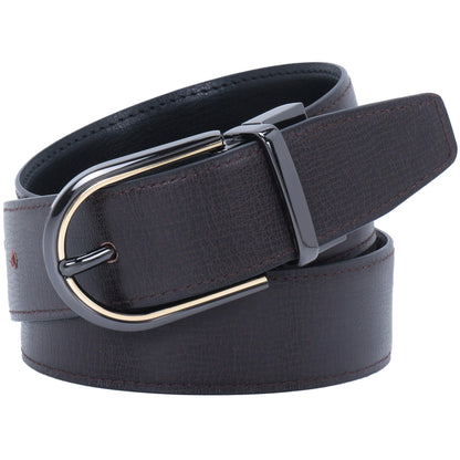 Labnoft Men's Reversible PU Leather Belt (Black & Brown)