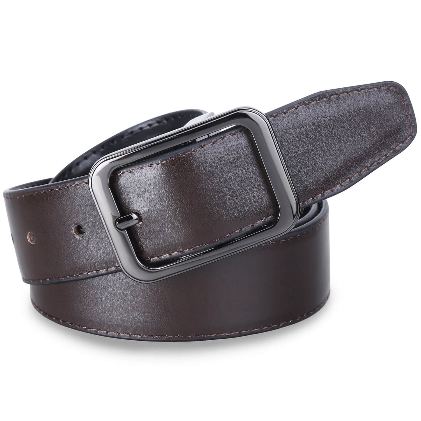 Labnoft Men's Reversible PU Leather Belt (Black & Brown)