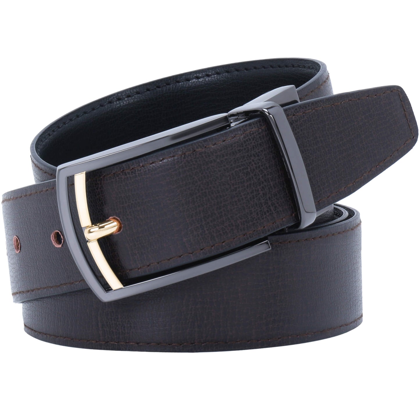 Labnoft Men's Reversible PU Leather Belt (Black & Brown)