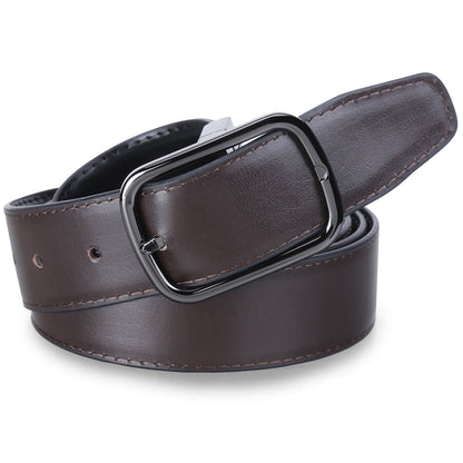 Labnoft Men's Reversible PU Leather Belt (Black & Brown)