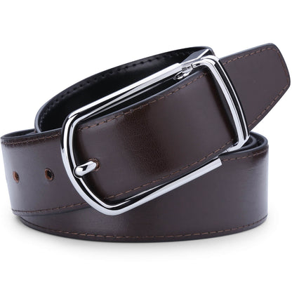 Labnoft Men's Reversible PU Leather Belt (Black & Brown)