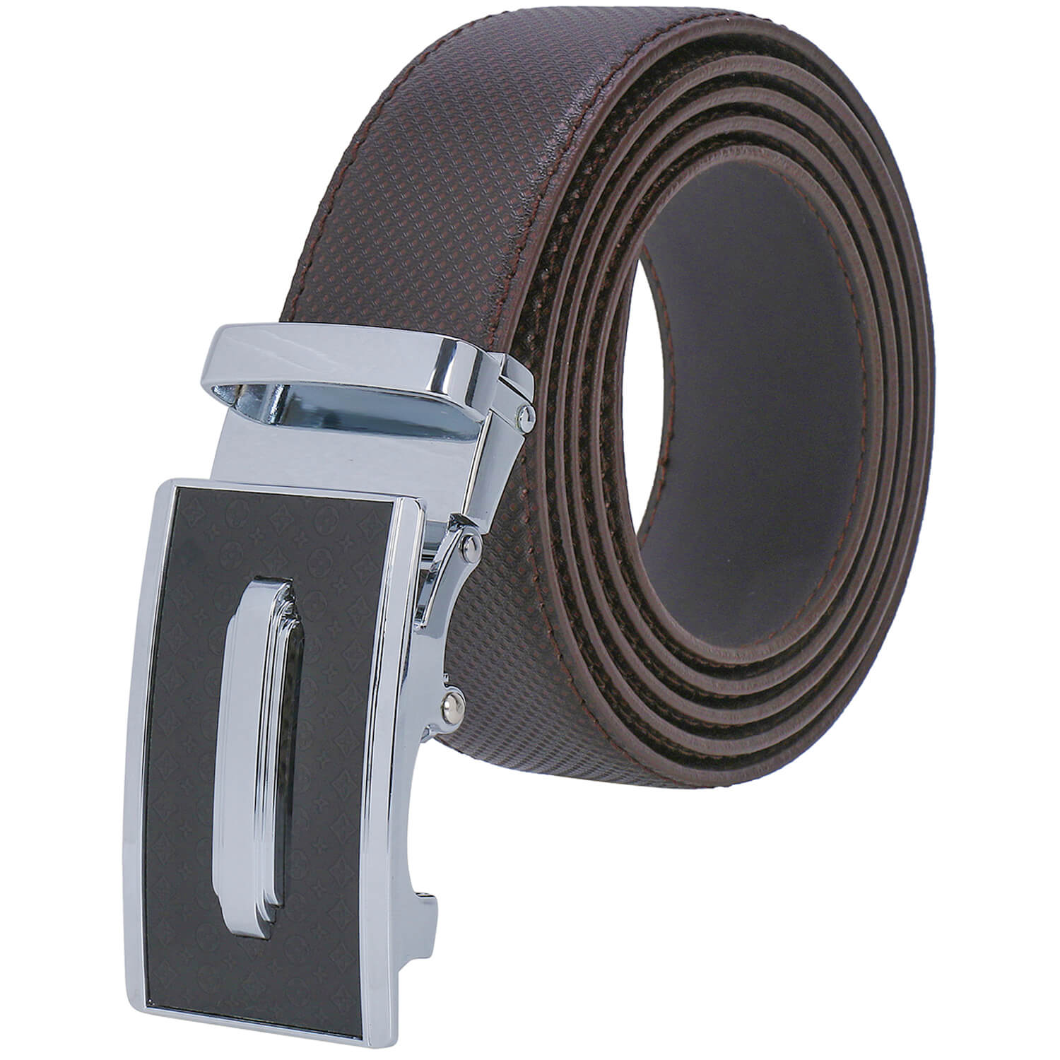 Labnoft Men's Stylish Auto-Lock Pu Leather Belt Without Holes, Brown