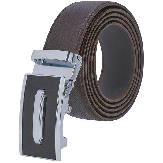 Labnoft Men's Auto-Lock PU Leather Belt, Brown