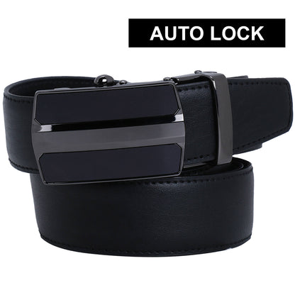 Labnoft Men's Auto-Lock PU Leather Belt, Black