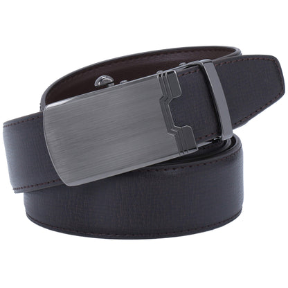 Labnoft Men's Auto-Lock PU Leather Belt, Brown