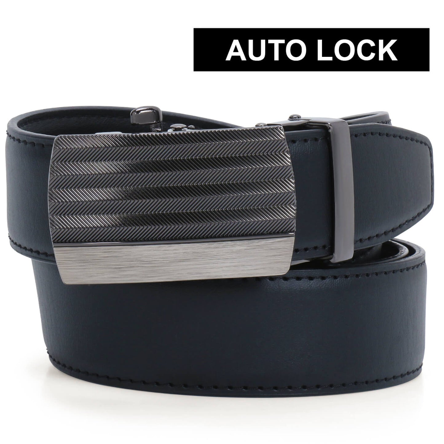 Labnoft Men's Auto-Lock PU Leather Belt, Black