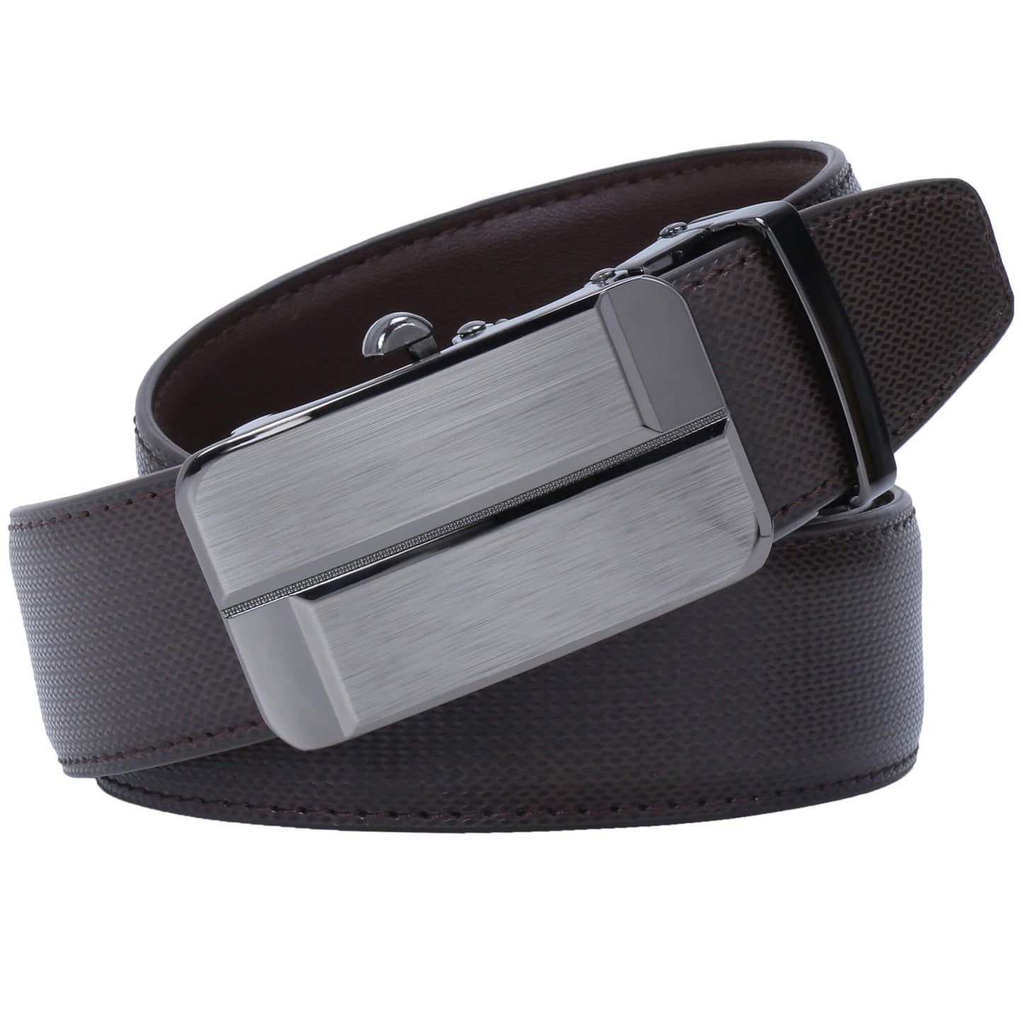 Labnoft Men's Auto-Lock PU Leather Belt, Brown