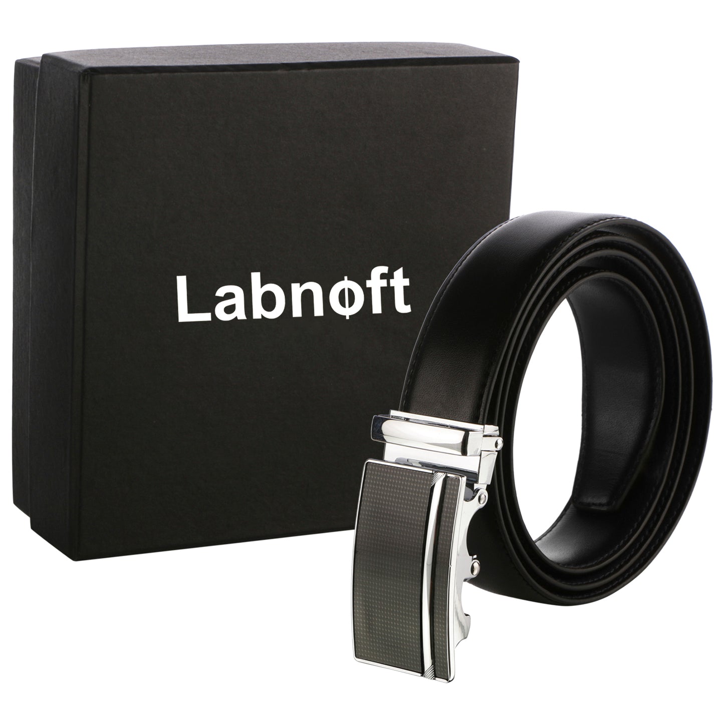Labnoft Men's Auto-Lock PU Leather Belt, Black