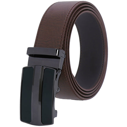Labnoft Men's Auto-Lock PU Leather Belt, Brown