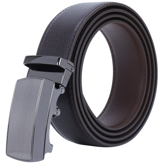 Labnoft Men's Auto-Lock PU Leather Belt, Brown