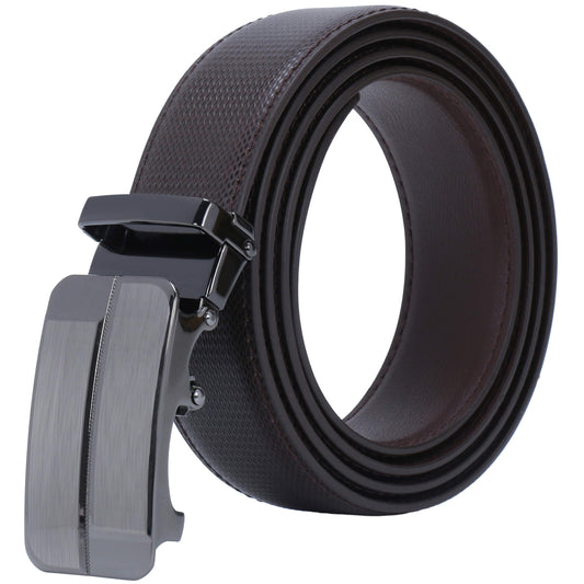 Labnoft Men's Auto-Lock PU Leather Belt, Brown