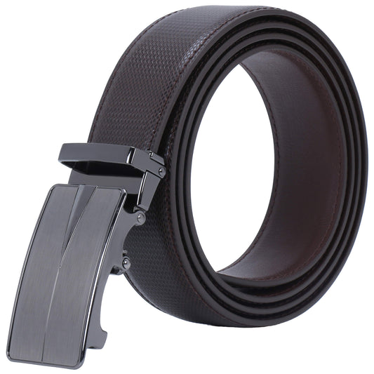 Labnoft Men's Auto-Lock PU Leather Belt, Brown