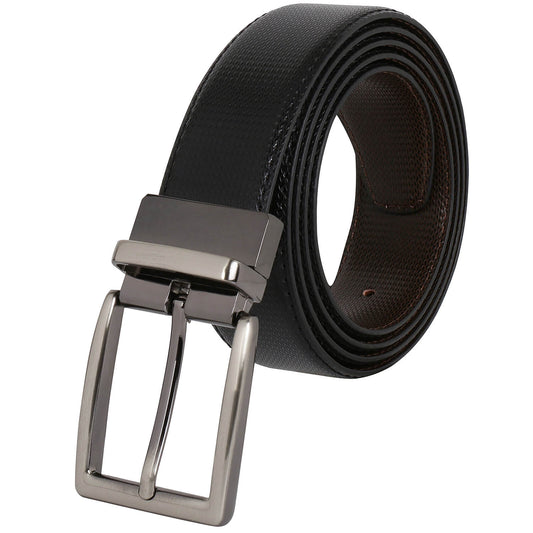 Labnoft Men's Reversible PU Leather Belt (Black & Brown)