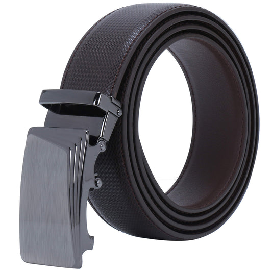 Labnoft Men's Auto-Lock PU Leather Belt, Brown