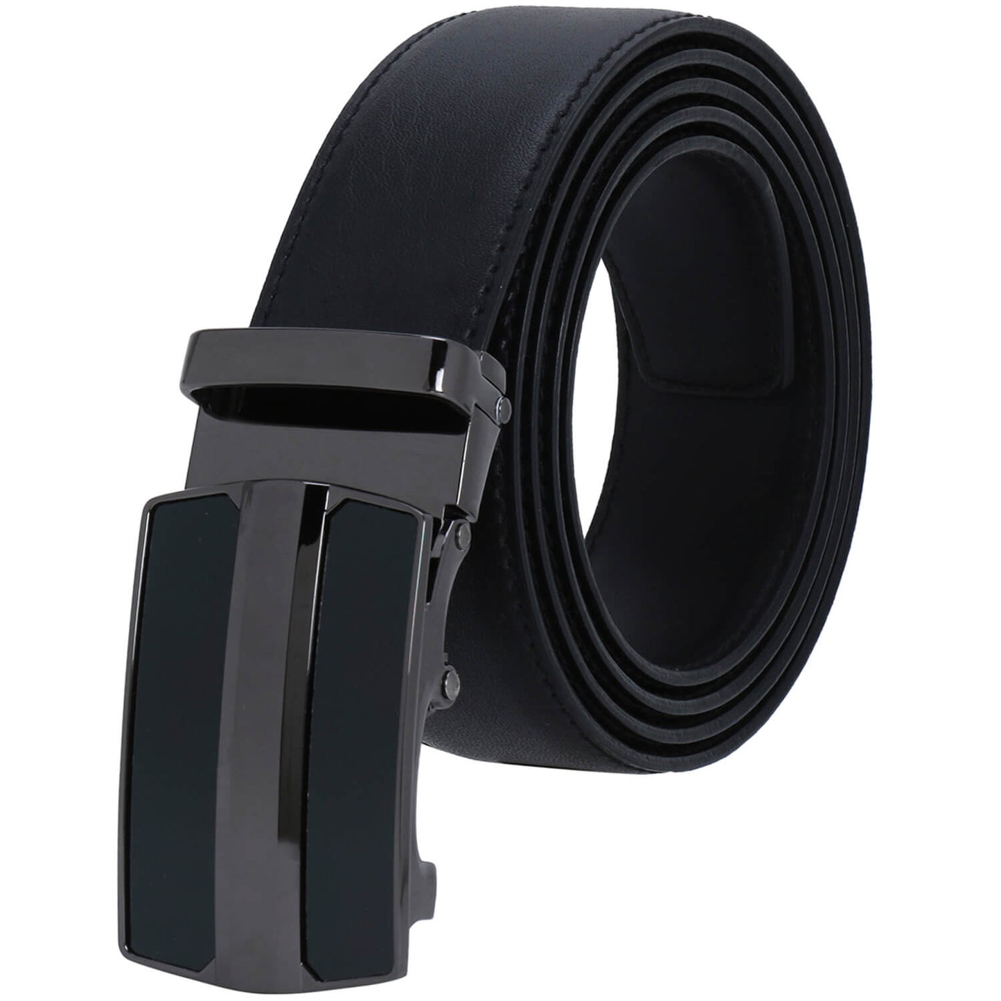 Winsome deal men's black synthetic leather auto lock buckle belts.