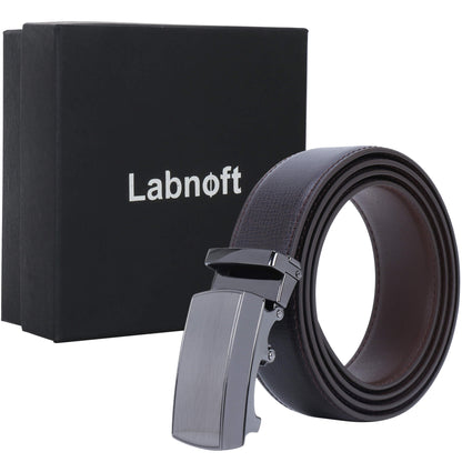 Labnoft Men's Auto-Lock PU Leather Belt, Brown