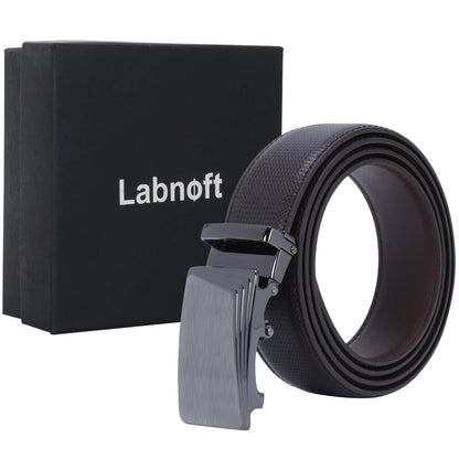 Labnoft Men's Auto-Lock PU Leather Belt, Brown