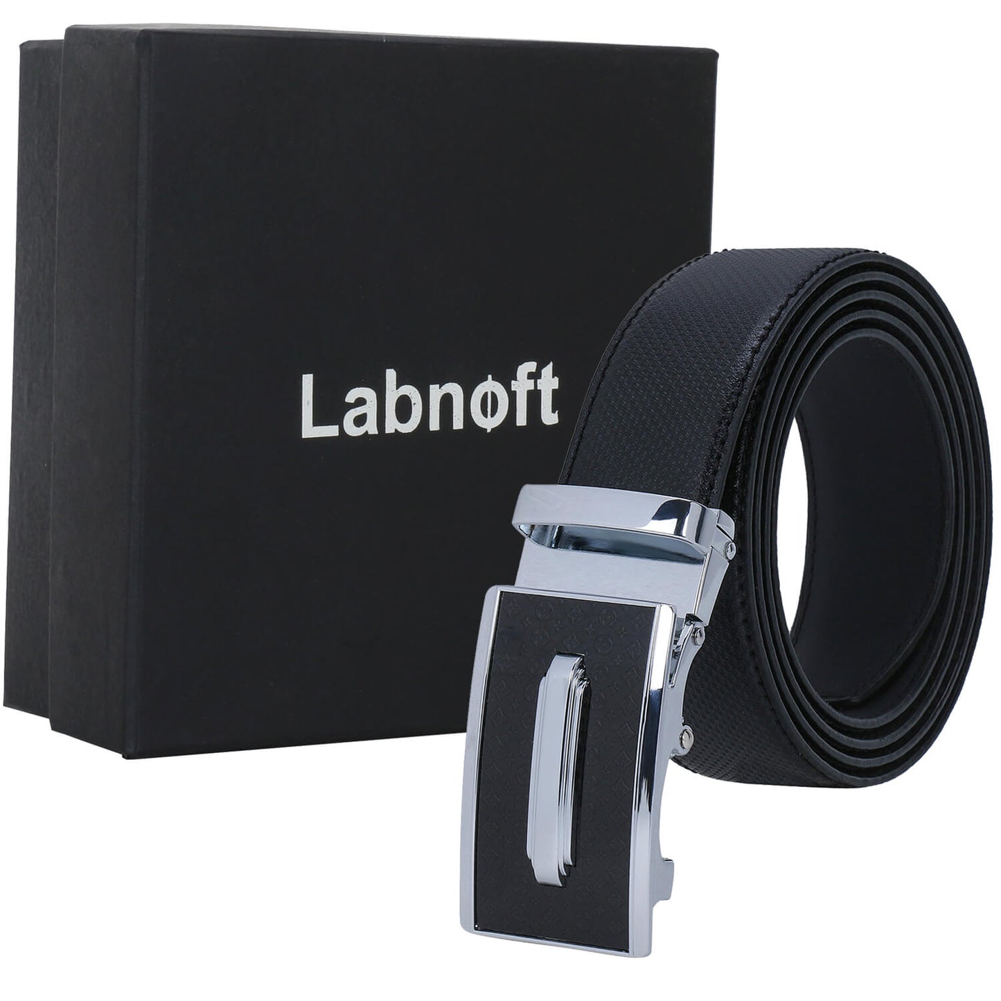 Labnoft Men's Auto-Lock PU Leather Belt, Black