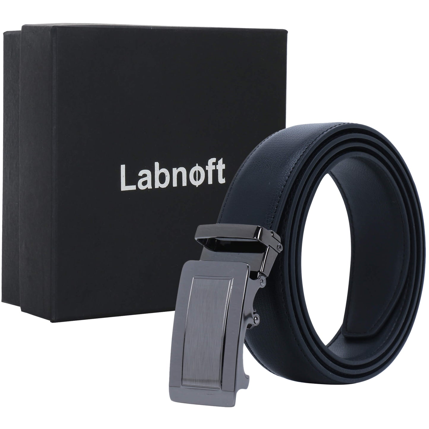 Labnoft Men's Auto-Lock PU Leather Belt, Black