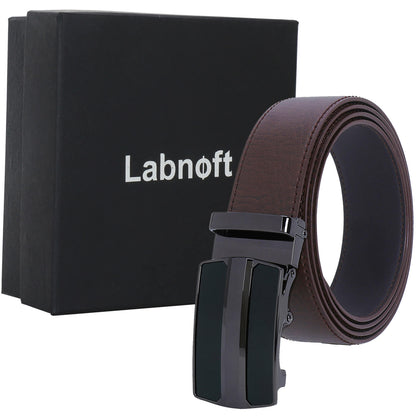 Labnoft Men's Auto-Lock PU Leather Belt, Brown