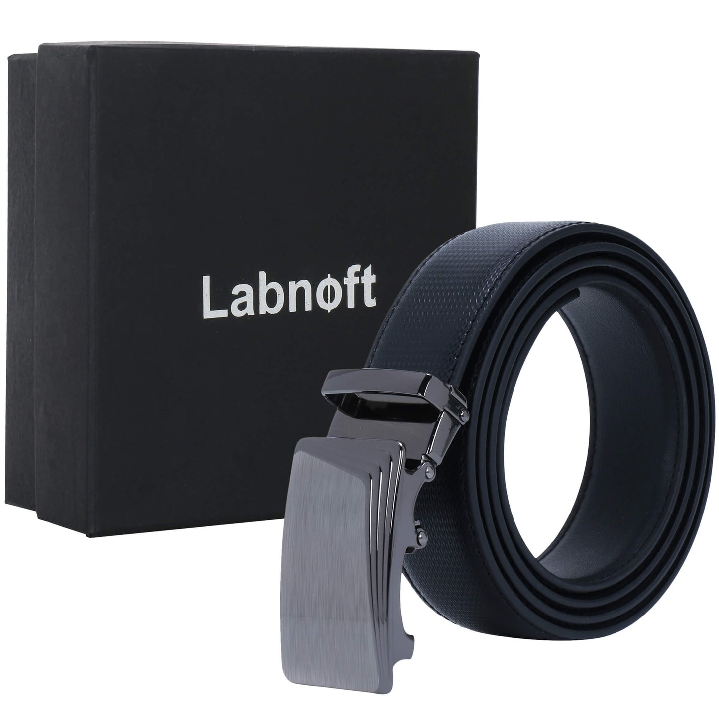 Labnoft Men's Auto-Lock PU Leather Belt, Black
