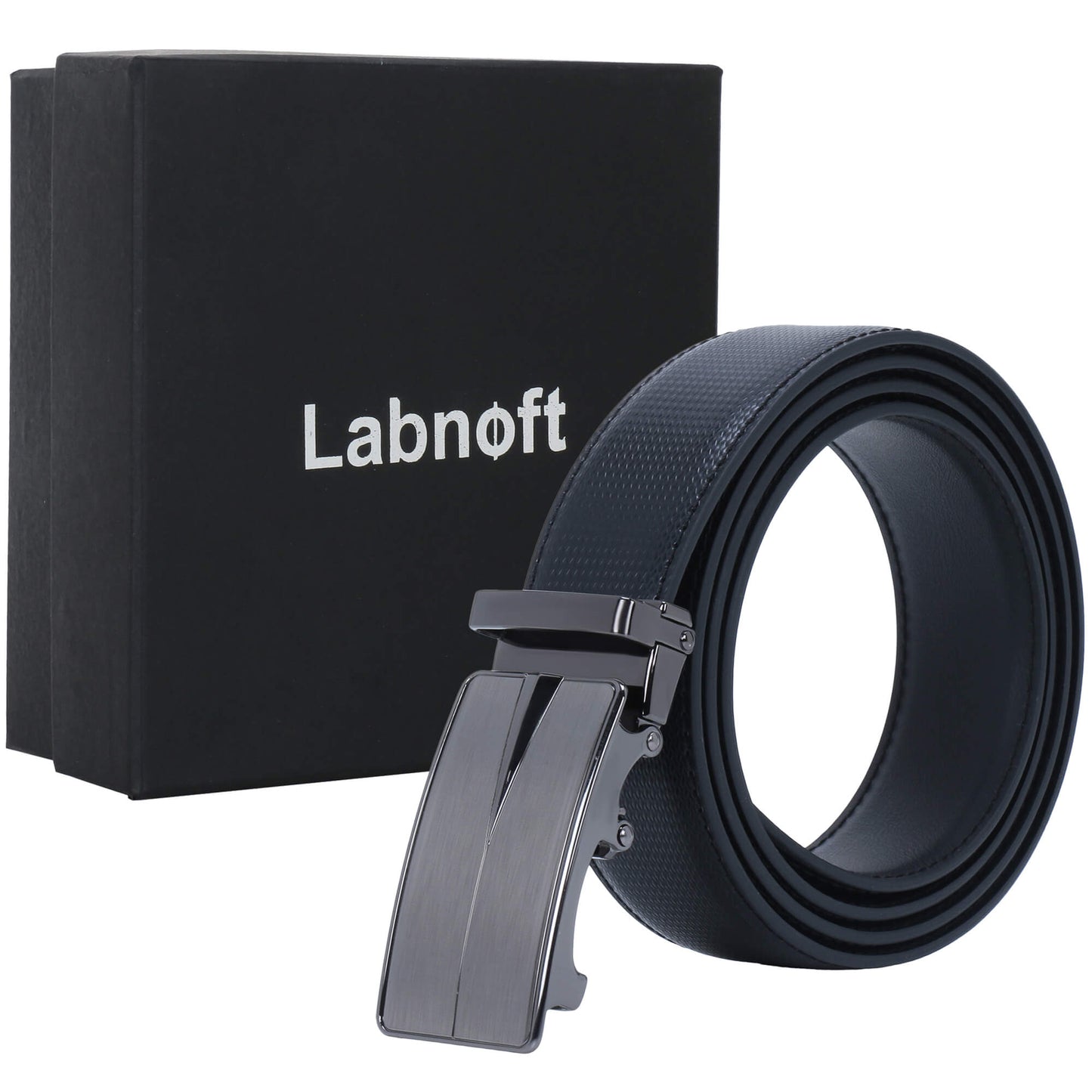Labnoft Men's Auto-Lock PU Leather Belt, Black