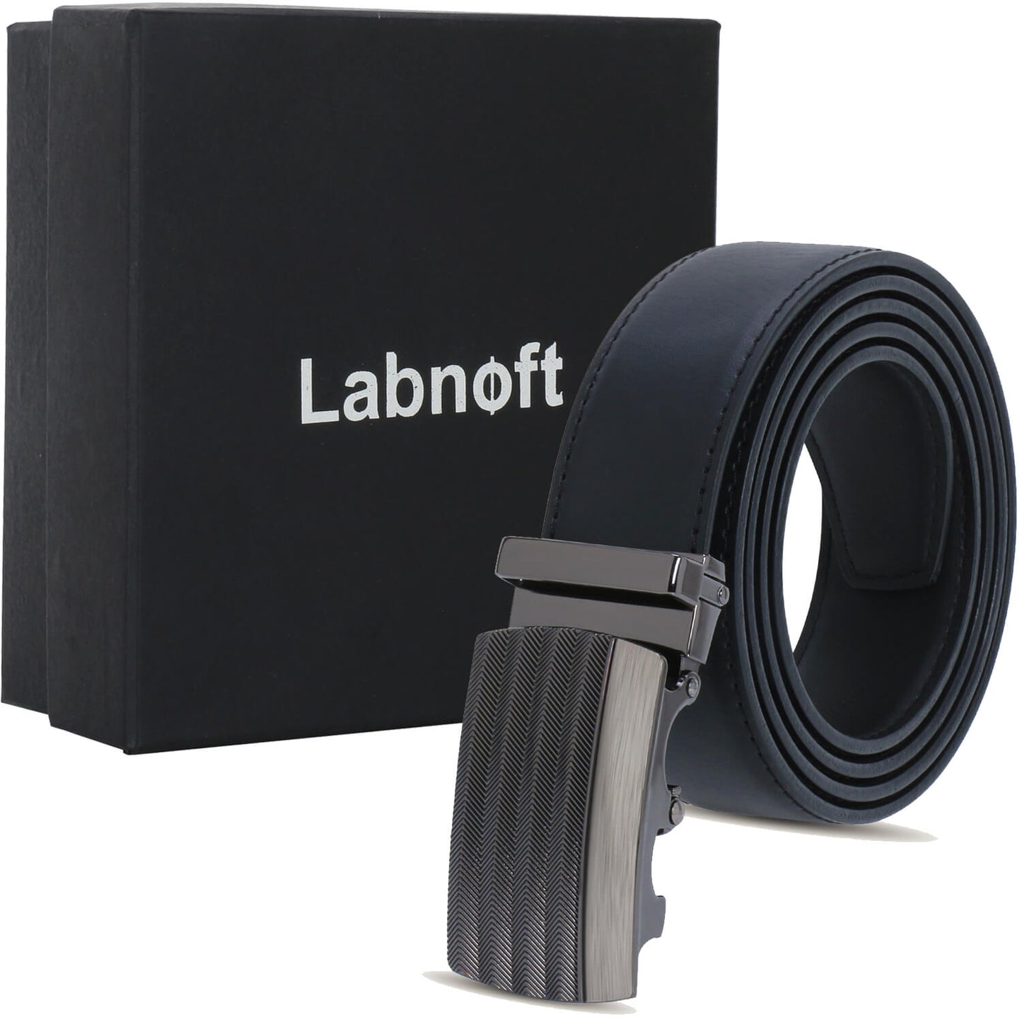 Labnoft Men's Auto-Lock PU Leather Belt, Black